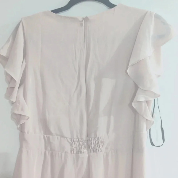 NWT ASOS tfnc Pink Plunge Front Flutter Sleeve Maxi Dress Size 10 - Picture 11 of 11